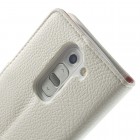 LG G2 mini D620 baltas odinis atverčiamas dėklas - piniginė