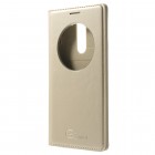LG G3 S D722 auksinis odinis atverčiamas „Smart Window“ dėklas - dangtelis