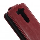 LG G3 S D722 klasikinis vertikaliai atverčiamas raudonas odinis dėklas