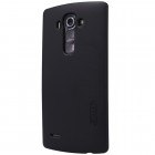 LG G4 (H815) Nillkin Frosted Shield juodas plastikinis dėklas + apsauginė ekrano plėvelė