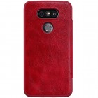 Prabangus „Nillkin“ Qin serijos raudonas odinis atverčiamas LG G5 H850 dėklas 