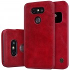 Prabangus „Nillkin“ Qin serijos raudonas odinis atverčiamas LG G5 H850 dėklas 