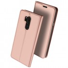 „Dux Ducis“ Skin serijos LG G7 ThinQ rožinis odinis atverčiamas dėklas
