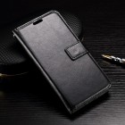 LG K10 (K420N) atverčiamas juodas odinis dėklas - piniginė