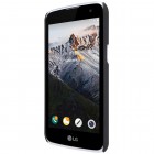 LG K4 (K120E) Nillkin Frosted Shield juodas plastikinis dėklas + apsauginė ekrano plėvelė