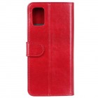 LG K42 raudonas odinis atverčiamas dėklas - knygutė