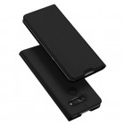 Dux Ducis Skin serijos LG K50S (LM-X540) juodas odinis atverčiamas dėklas