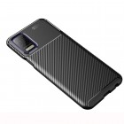 LG K52 „Carbon“ Fiber kieto silikono TPU juodas dėklas - nugarėlė