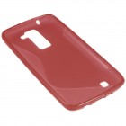 LG K8 (K350N) kieto silikono TPU raudonas dėklas - nugarėlė