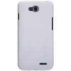 LG L90 Dual (D410) Nillkin Frosted Shield baltas plastikinis dėklas + apsauginė ekrano plėvelė
