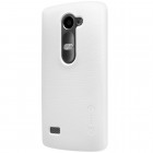 LG Leon G4 LTE (H340, H320) Nillkin Frosted Shield baltas plastikinis dėklas + apsauginė ekrano plėvelė
