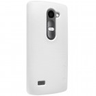 LG Leon G4 LTE (H340, H320) Nillkin Frosted Shield baltas plastikinis dėklas + apsauginė ekrano plėvelė