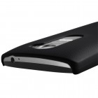 LG Leon G4 LTE (H340, H320) Nillkin Frosted Shield juodas plastikinis dėklas + apsauginė ekrano plėvelė