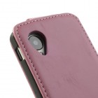 Atverčiamas odinis rožinis LG Nexus 5 E980 dėklas