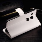 LG Nexus 5X atverčiamas baltas odinis dėklas - piniginė