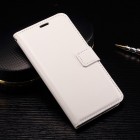 LG Nexus 5X atverčiamas baltas odinis dėklas - piniginė