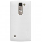 LG Spirit Nillkin Frosted Shield baltas plastikinis dėklas + apsauginė ekrano plėvelė