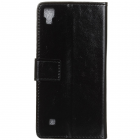  LG X Power (K220) atverčiamas juodas odinis dėklas - knygutė