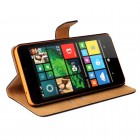 Microsoft Lumia 640 XL atverčiamas juodas odinis Casual dėklas - piniginė