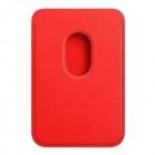 Magnetinis raudonas odinis kortelės dėklas - kišenė