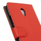 Meizu m5 note atverčiamas raudonas odinis dėklas - piniginė