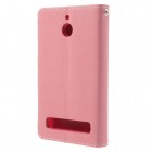 Sony Xperia E1 Mercury rožinis atverčiamas dėklas - piniginė