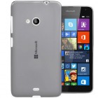 Microsoft Lumia 535 skaidrus (permatomas) kieto silikono TPU ploniausias pasaulyje pilkas dėklas