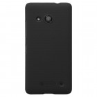 Microsoft Lumia 550 Nillkin Frosted Shield juodas plastikinis dėklas + apsauginė ekrano plėvelė