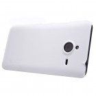 Microsoft Lumia 640 XL Nillkin Frosted Shield baltas plastikinis dėklas + apsauginė ekrano plėvelė