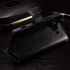 Microsoft Lumia 950 atverčiamas juodas odinis dėklas - piniginė