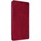 Prabangus „Nillkin“ Qin serijos raudonas odinis atverčiamas Microsoft Lumia 950 XL dėklas