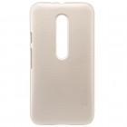 Motorola Moto G 3 kartos (Gen 3) Nillkin Frosted Shield auksinis plastikinis dėklas + apsauginė ekrano plėvelė