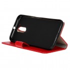 Motorola Moto G4, Moto G4 Plus atverčiamas raudonas odinis dėklas, knygutė - piniginė