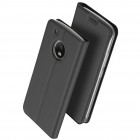 „Dux Ducis“ Skin serijos Motorola Moto G5 Plus (Gen 5 XT1684) juodas odinis atverčiamas dėklas
