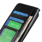 Motorola Moto G62 5G atverčiamas juodas odinis dėklas - piniginė