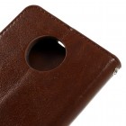 Motorola Moto Z (Moto Z Droid) atverčiamas rudas odinis dėklas - piniginė