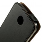 Motorola Nexus 6 klasikinis vertikaliai atverčiamas juodas odinis dėklas