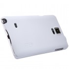 Nillkin Frosted Shield Samsung Galaxy Note 4 (N910) baltas plastikinis dėklas + apsauginė ekrano plėvelė
