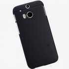 Nillkin Frosted Shield HTC One M8 juodas plastikinis dėklas + Nillkin ekrano plėvelė