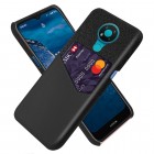 „KSQ“ Shell Nokia 3.4 juodas odinis dėklas - nugarėlė su kišenėle kortelėms