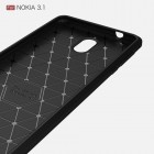 Nokia 3.1 (2018) „Carbon“ kieto silikono TPU juodas dėklas - nugarėlė