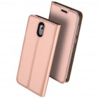 „Dux Ducis“ Skin serijos Nokia 3.1 (2018) rožinis odinis atverčiamas dėklas