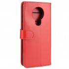Nokia 5.3 atverčiamas raudonas odinis dėklas, knygutė - piniginė