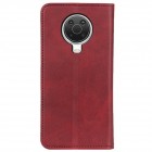 Nokia 6.3 (2021), G10, G20 „Split“ raudonas odinis atverčiamas dėklas - knygutė