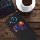 „KSQ“ Shell Nokia 8.3 juodas odinis dėklas - nugarėlė su kišenėle kortelėms