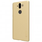 Nillkin Frosted Shield Nokia 8 Sirocco (Nokia 9) auksinis plastikinis dėklas + apsauginė ekrano plėvelė