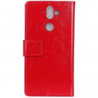 Nokia 8 Sirocco (Nokia 9) atverčiamas raudonas odinis dėklas, knygutė - piniginė
