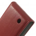 Nokia Lumia 530 klasikinis vertikaliai atverčiamas raudonas odinis dėklas