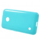 Nokia Lumia 530 (530 DS) mėlynas kieto silikono (TPU) dėklas - nugarėlė