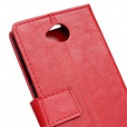 Microsoft Lumia 650 atverčiamas raudonas odinis dėklas - piniginė